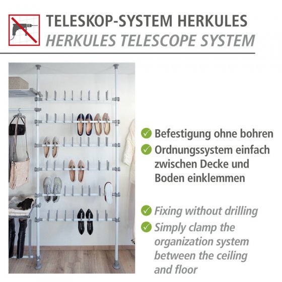 Teleskop-System Mod. Herkules Shoes, für 48 Paar Schuhe