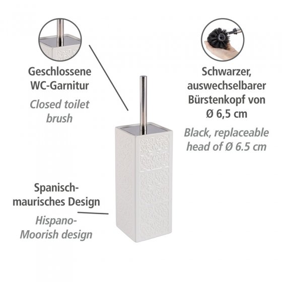 WC-Garnitur Mod. Cordoba Weiß Keramik, mit spanischen Ornamenten