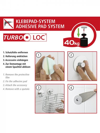 Turbo-Loc® Seifenspender und Zahnputzbecher, Befestigen ohne bohren 