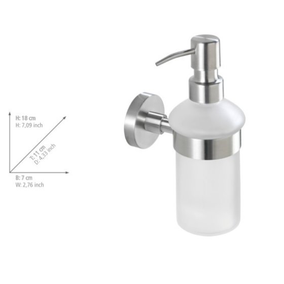 Seifenspender Mod. Bosio Edelstahl matt, Fassungsvermögen ca. 200 ml 