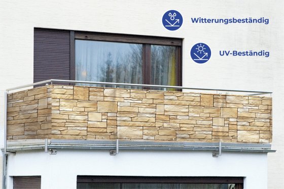 Sichtschutz Mauer 5m, für Balkon und Terrasse 
