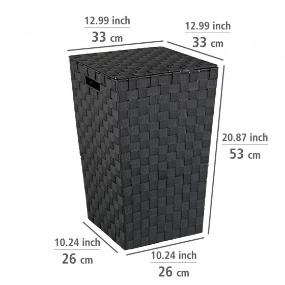 Wäschetruhe Mod. Adria Square Schwarz, 48 ltr. Fassungsvermögen