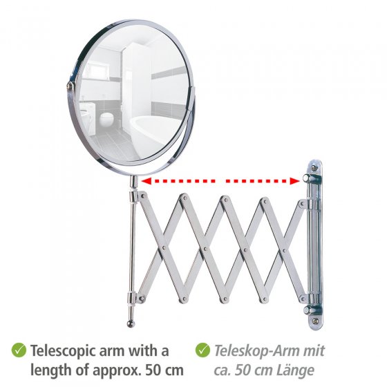 Kosmetik-Wandspiegel Teleskop Exclusiv, Wandspiegel, 3-fach Vergrößerung