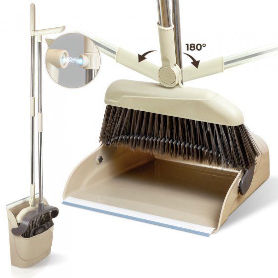 180° drehbare Eck-Kehrgarnitur Mod. Flexi, mit Gummilippe und drehbarem Besen-Kopf 