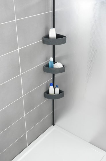 Teleskop-Eckregal Mod. Villata, mit 3 Körben aus hochwertigem Polyresin 