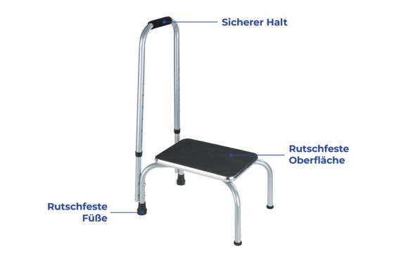 Sicherheits-Tritt Mod. Secura, Sicherheitsschemel mit Haltegriff 