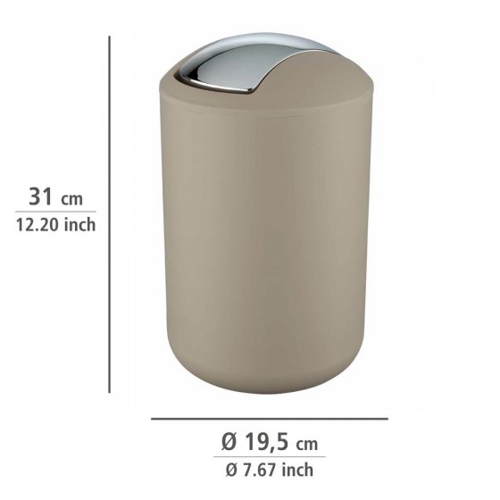 Schwingdeckeleimer Mod. Brasil Taupe L, 6,5 Liter