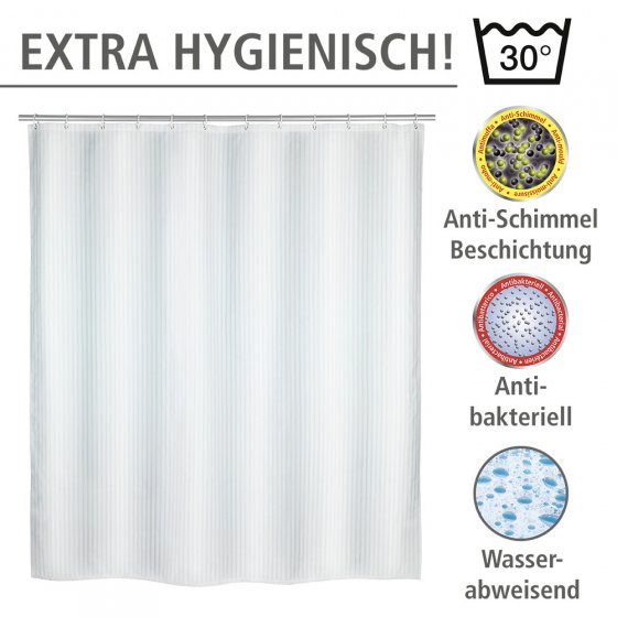 Anti-Schimmel Duschvorhang Mod. Palais, Textil (Polyester), 180 x 200 cm, waschbar
