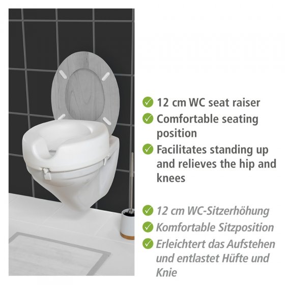 WC Sitz-Erhöhung Mod. Secura, 150 kg Tragkraft, erhöhte Sitzposition