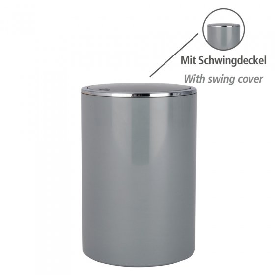 Schwingdeckeleimer Mod. Inca Grey, hochwertiger Kunststoff, 5 Liter