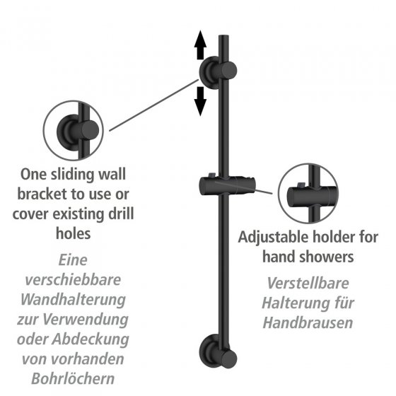 Duschstange ohne Bohren Schwarz, Befestigen ohne Bohren 