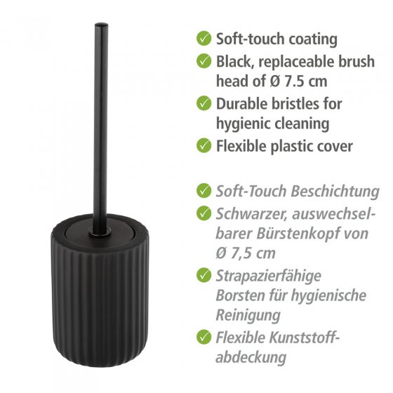 Keramik WC-Garnitur Mod. Belluno Schwarz, mit Soft-Touch Oberfläche 