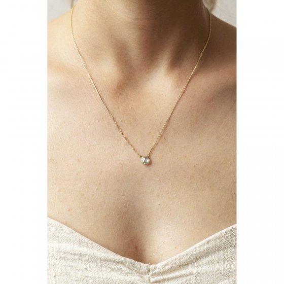 Halskette 375/- Gelbgold Blautopas (beh) 