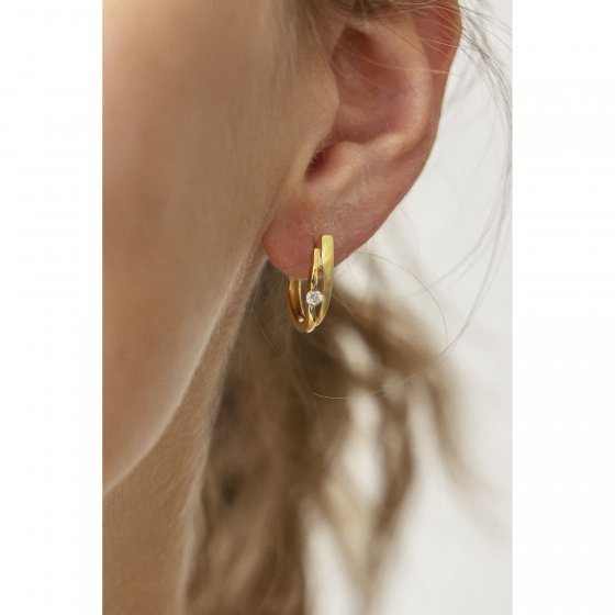 Ohrring 375/- Gelbgold teilmattiert 