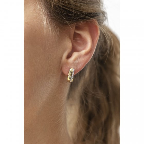Ohrring 375/- Gelbgold Weißgold 
