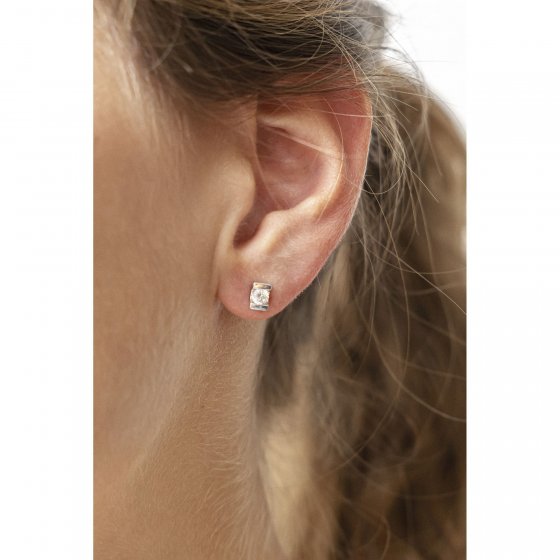 Ohrring 375/- Weißgold Zirkonia 