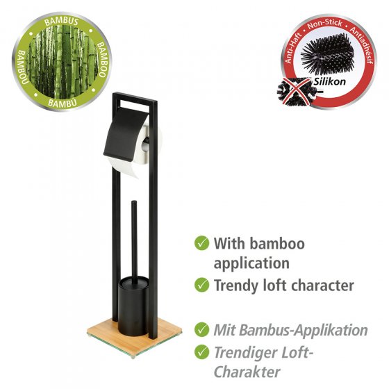 WC-Bürstenhalter Mod. Bambusa, Stand WC-Garnitur aus Bambus 