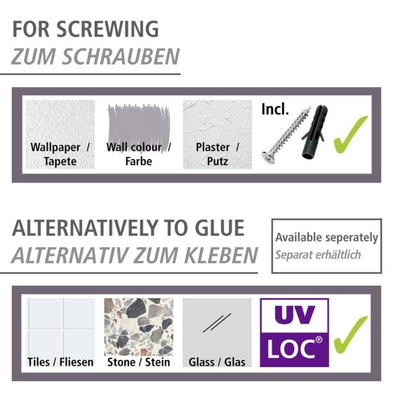 Edelstahl Wandablage Mod. Trestina Schwarz, hochwertiger Rostschutz 