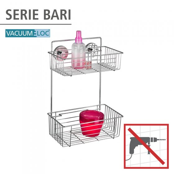 Vacuum-Loc® Wandregal 2 Etagen Mod. Bari, Befestigen ohne bohren