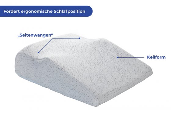 Seitenschläfer Keilkissen Schulterwohl, viskoelastisches Kopfkissen 