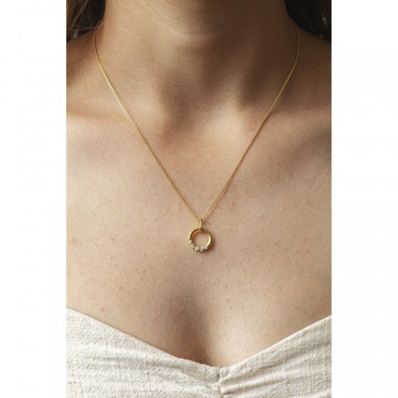 Halskette 375/- Gelbgold Zirkonia 