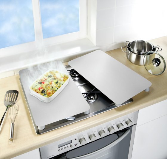 Herdabdeckplatten Universal Silber 2er Set, für alle Herdarten