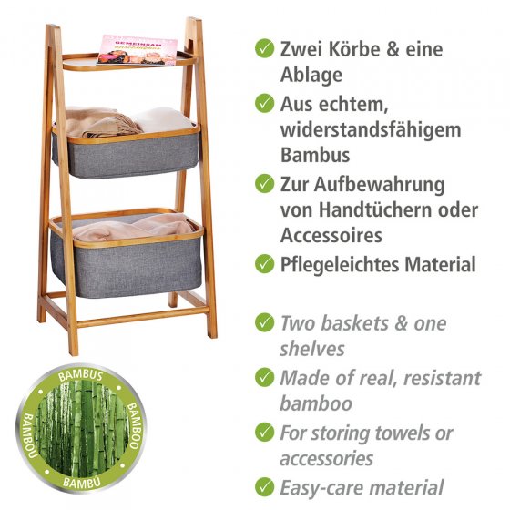 Regal Mod. Bahari aus Bambus mit 2 Körben, Bambus