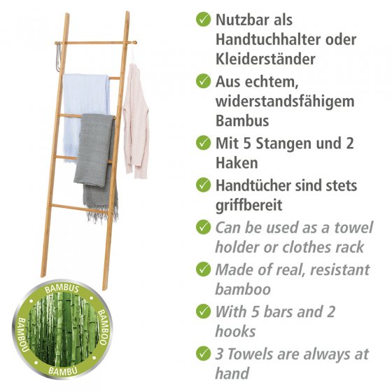 Handtuchleiter Mod. Bahari Bambus, Handtuchhalter