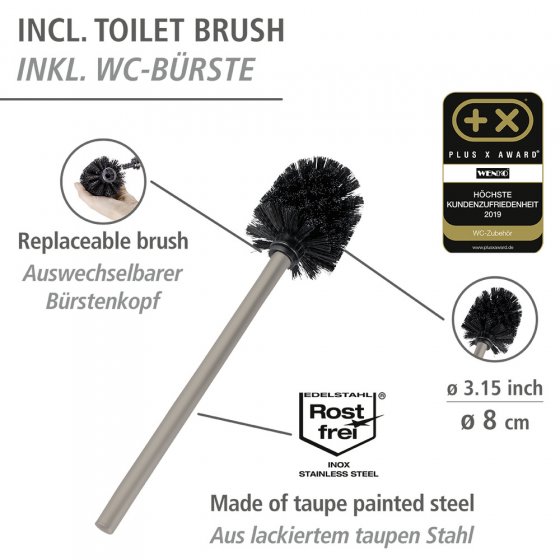Stand WC-Garnitur Mod. Rivalta Taupe, Platte aus Sicherheitsglas 