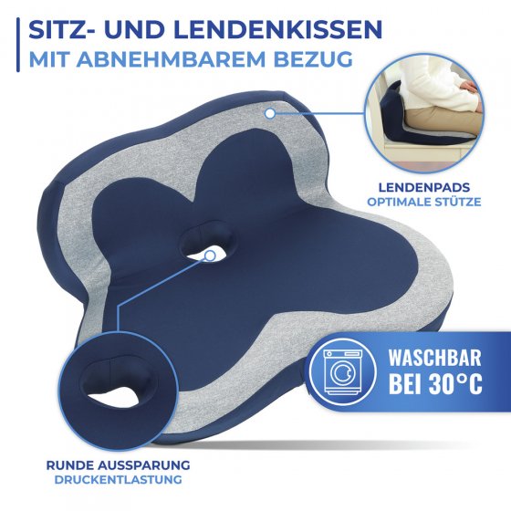 Ergonomisches Sitz- & Lendenkissen, für eine korrekte Sitzposition 