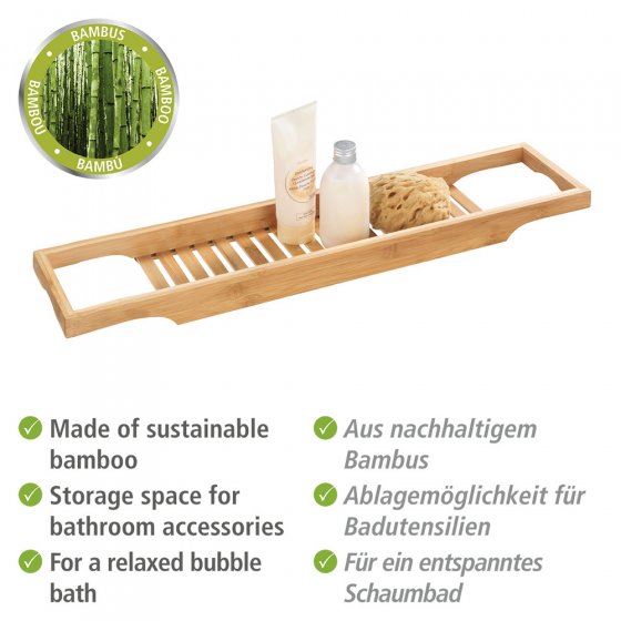 Badewannenablage Mod. Bambusa aus Bambus, Badewannenbrücke 