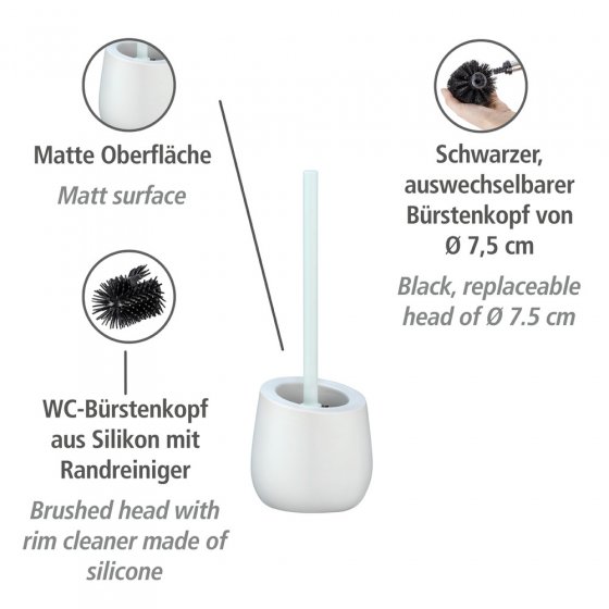 WC-Garnitur Mod. Badi Weiß Keramik, mit Silikon-Bürstenkopf