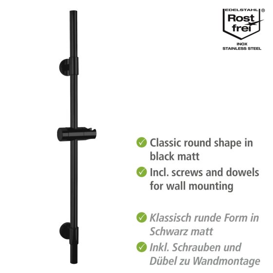 Duschstange Mod. Basic Schwarz, 66 cm 