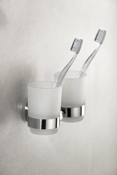 Zahnputzbecherhalter Duo Mod. Bosio Edelstahl glänzend, rostfrei 