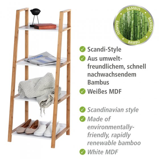 Regal Mod. Finja aus Bambus mit 4 Etagen, aus Bambus