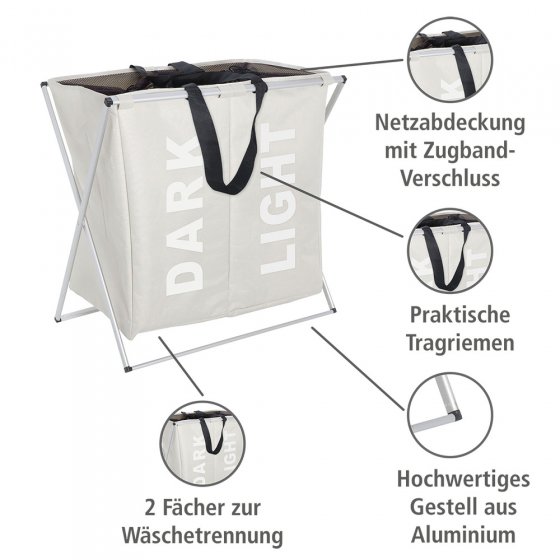 Wäschesammler Mod. Duo Beige, Fassungsvermögen: 120 Liter 