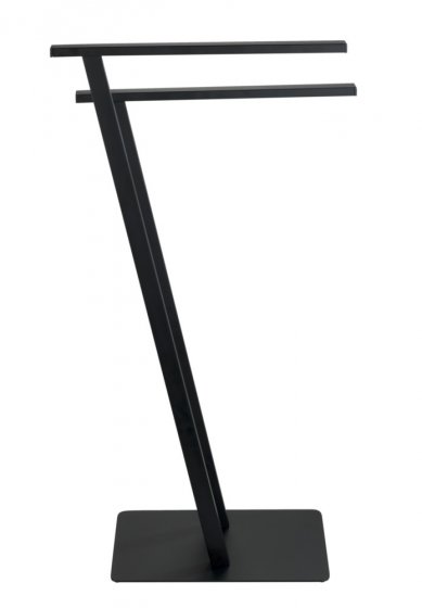 Handtuchständer Mod. Lirio Schwarz matt, mit 2 Handtuchstangen 