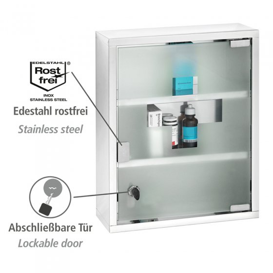 Medikamentenschrank Edelstahl 30 x 40 cm, glänzend