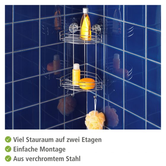 Vacuum-Loc® Eckregal 2 Etagen, Befestigen ohne bohren
