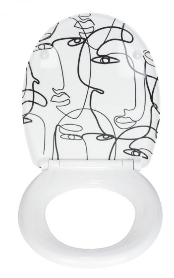 WC-Sitz Duroplast Mod. Faces, aus antibakteriellem Duroplast