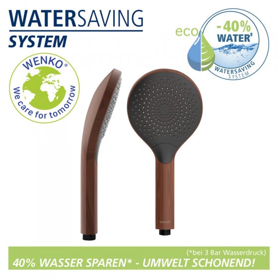 Duschkopf Watersaving Wood, Ø 12 cm 