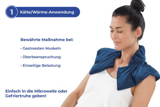 Beschwertes Schulterkissen Warm & Kalt, Nacken- & Schulterauflage mit Wärme- und Kälte-Effekt 
