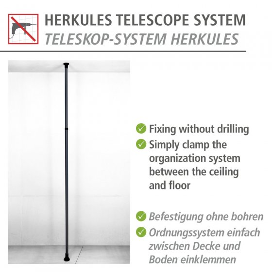 Hauptstange Mod. Herkules Schwarz, verstellbar bis 300 cm