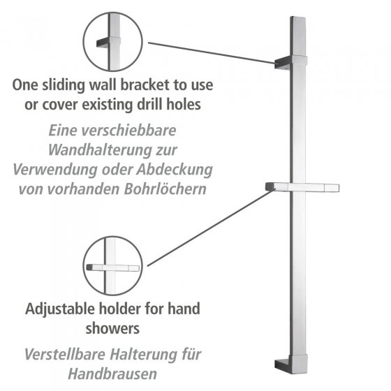 Duschstange Design Chrom, 68 cm 
