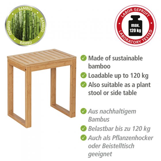 Badhocker Mod. Bamboo, Hocker aus Bambus 