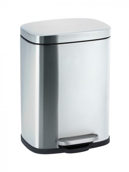 Treteimer Mod. Leno, Edelstahl matt 5 L, Easy-Close Absenkautomatik 