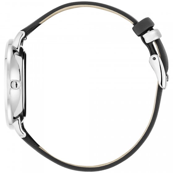 Damenuhr Edelstahl silberfarben Basic silver black 