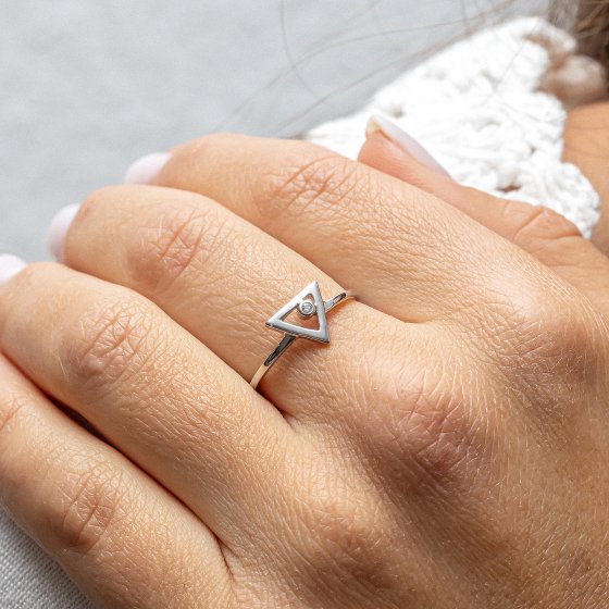 Ring 925 Sterling Silber rhodiniert Zirkonia 