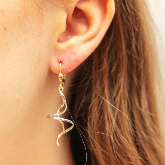 Ohrringe 333 Gold zweifarbig Spirale 