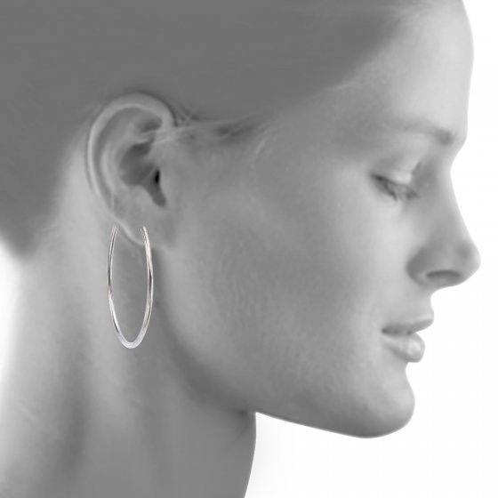 Creolen 925 Silber rhodiniert 5,0cm 